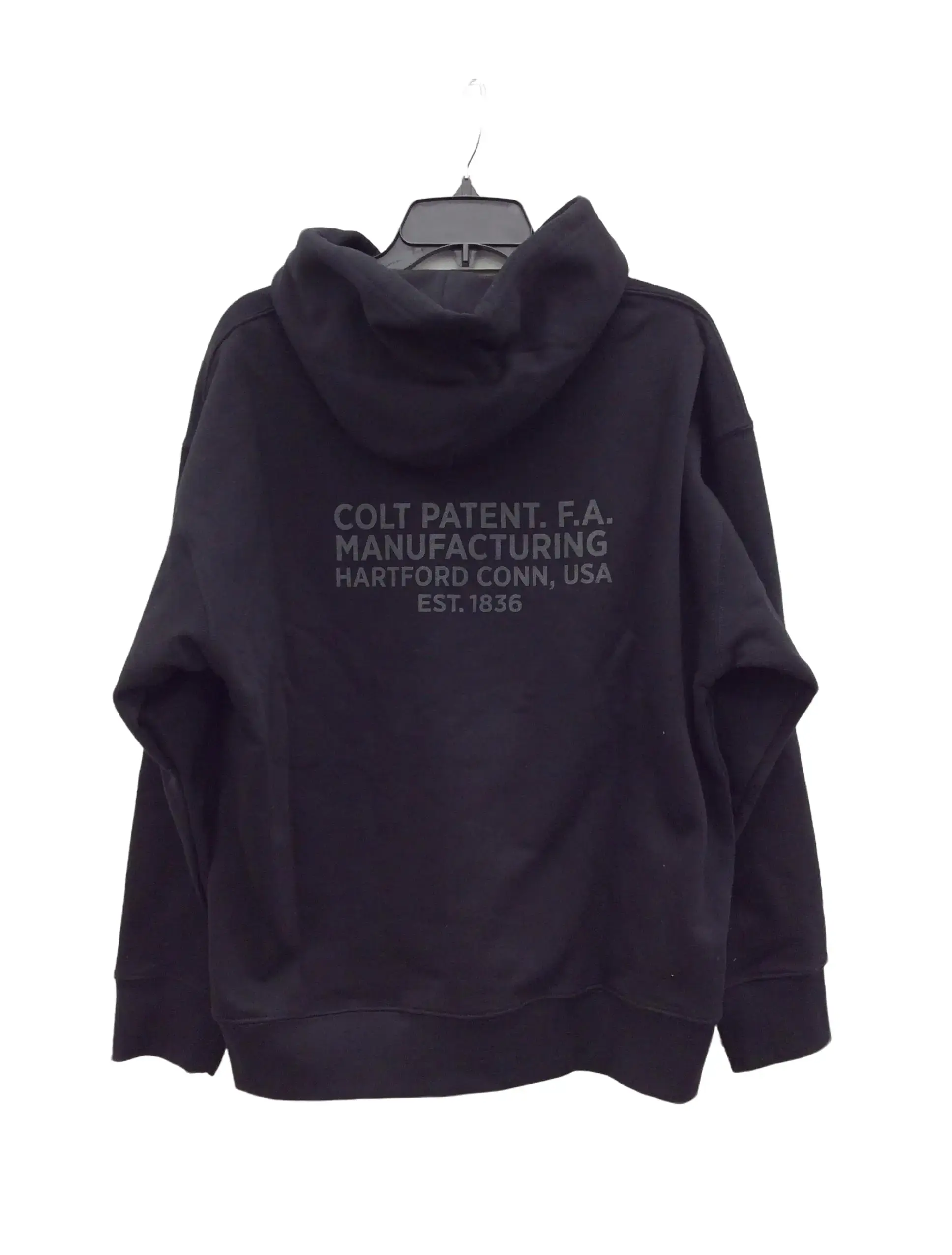 Colt Manufacturing Graphic Pullover Hoodie Unisex Black 100% Cotton Casual Long Sleeve Sweatshirt USA Made Comfortable Style