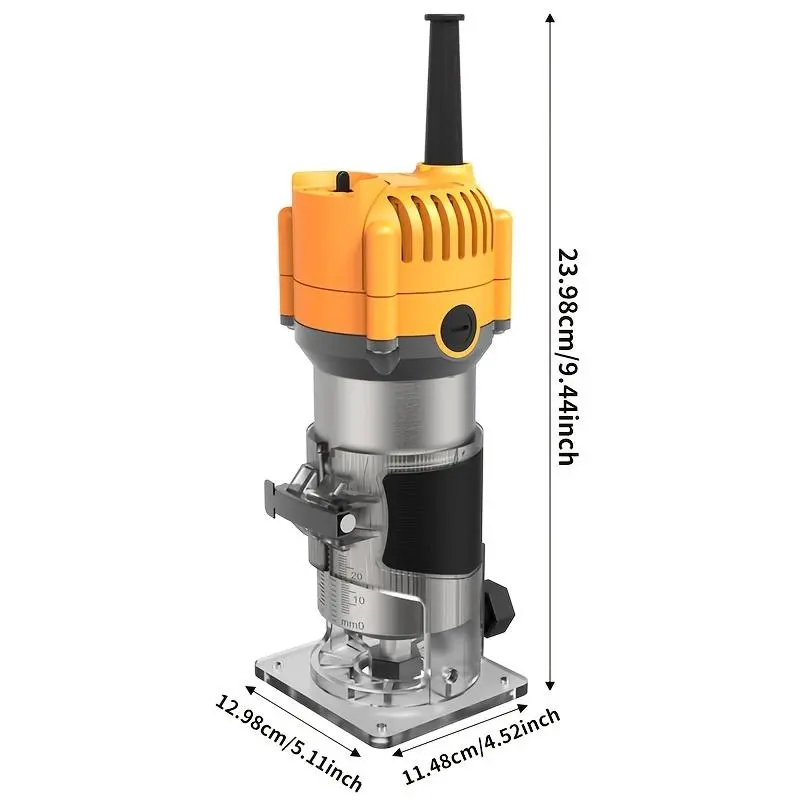 Compact Wood Router for Woodworking with Edge Guide And Roller Guide for Precise Trimming And Profiling