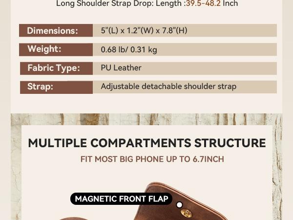 BOSTANTEN Cell Phone Purse Small Crossbody Bags for Women Leather Handbags Phone Wallet with Card Slots Adjustable Strap