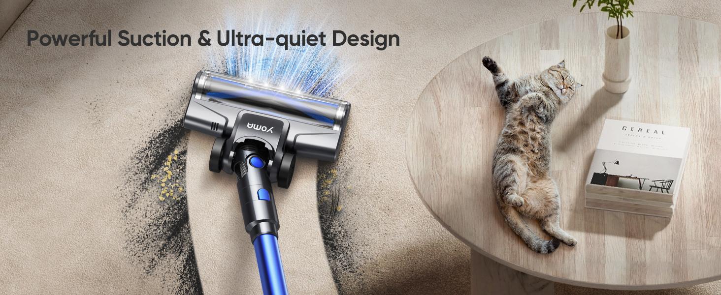 Yoma Cordless Vacuum Cleaner, 6 in 1 Ultra-Quiet Stick Vacuum for Home Cleaning, 2200mAh Battery Up to 45mins Runtime, Powerful Lightweight Handheld Wireless Vacuum for Home/Car on Rugs, Hardwood Floors, Carpets, Pet Hair Yoma Cordless Vacuum Cleaner, 6 in 1 Ultra-Quiet Stick Vacuum for Home Cleaning, 2200mAh Battery Up to 45mins Runtime, Powerful Lightweight Handheld Wireless Vacuum for Home/Car on Rugs, Hardwood Floors, Carpets, Pet Hair