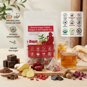 Treasure Tea Brown Sugar Dried Ginger Red Jujube Tea Organic Vegan Gluten-Free Immune Enhancement Natural Low-Sugar body