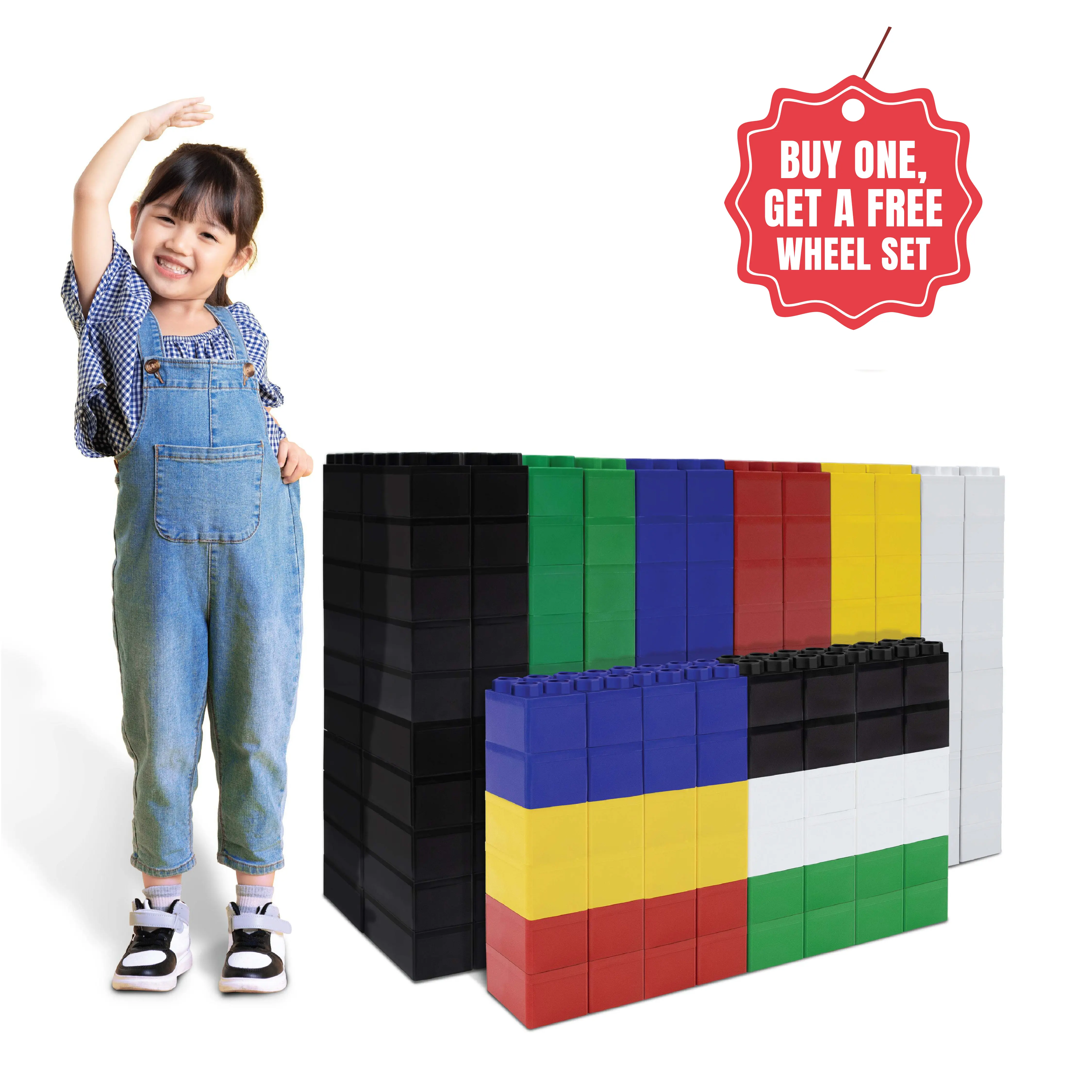 288 PC Jumbo Building Blocks for Kids Mega Set: Biggo Blocks Giant Building Blocks Ages 4-8 for Indoor & Outdoor STEM Learning, Group Play and Birthday Parties