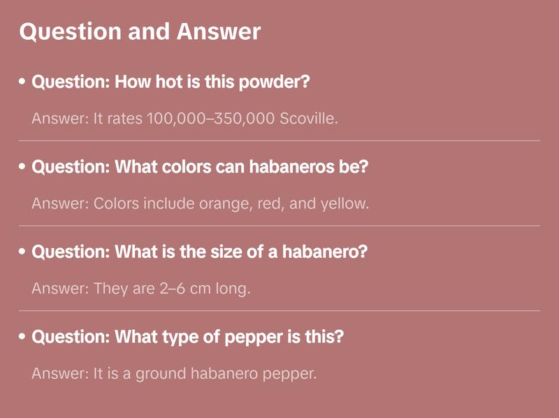 Habanero Chile Powder - Ground Habanero Pepper 1 lb