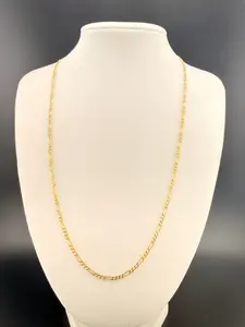 10K Solid Gold Figaro Necklace – 2.4mm 22” Italian Figaro Chain (5 Grams) | Real Gold Figaro Chain