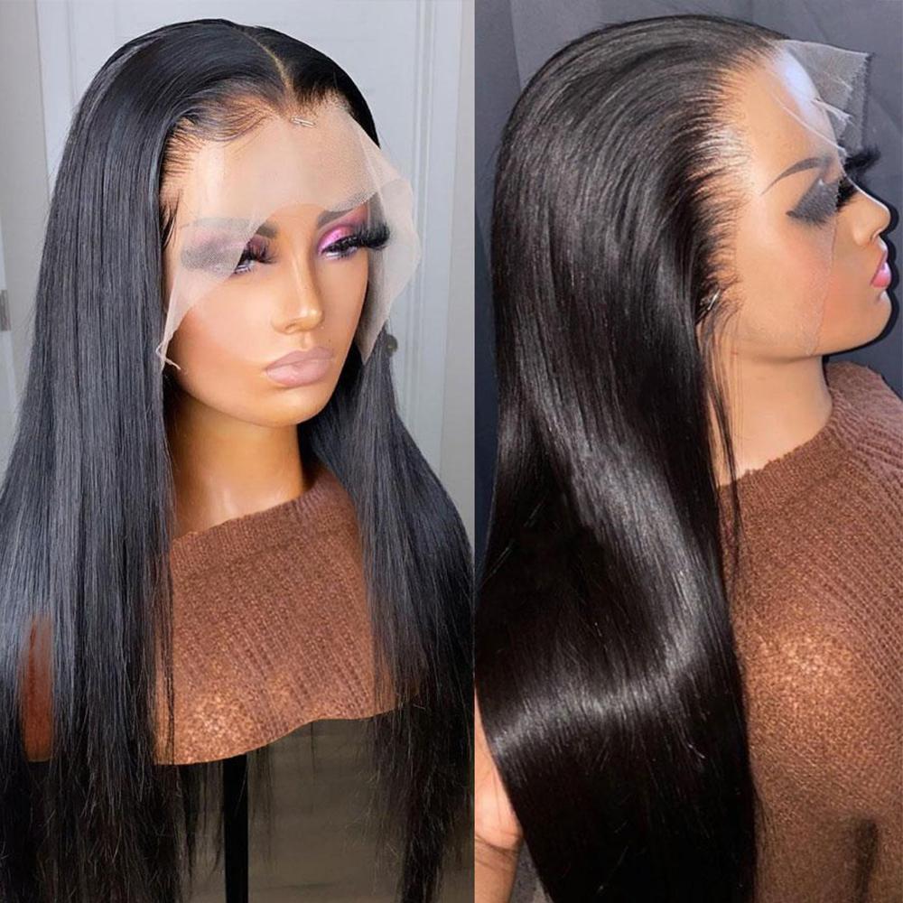 34 36inch Bling Hair 13x6 Lace Front Wig Human Hair Wigs Straight 13x4 HD Transparent Brazilian Hair Lace Frontal Wig For Women Pre Plucked With Baby Hair