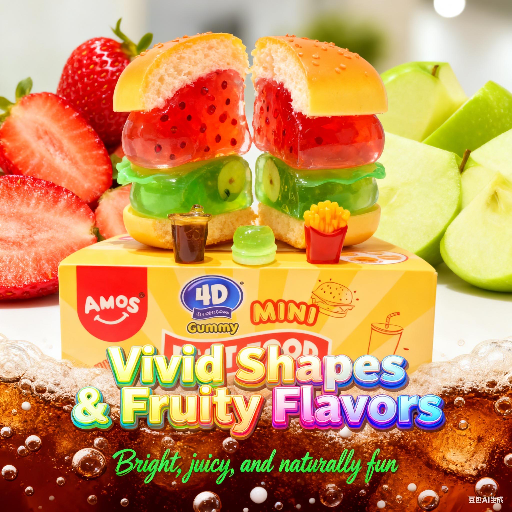 AMOS Mini Fast Food Gummy Set | Burger, Fries & Cola Shaped Candy | Sweet Fast-Food Fun Toy Gift Box | Cute Snack for Kids & Parties Bonbon AMOS Mini Fast Food Gummy Set | Burger, Fries & Cola Shaped Candy | Sweet Fast-Food Fun Toy Gift Box | Cute Snack for Kids & Parties Bonbon