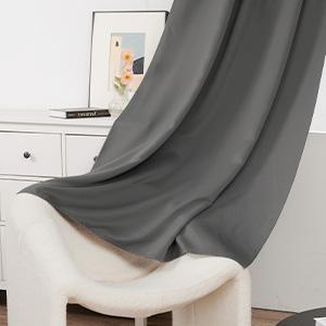 Deconovo 42W Plain Curtains 2 Panels Thermal Insulated Back Tab and Rod Pocket Room Darkening