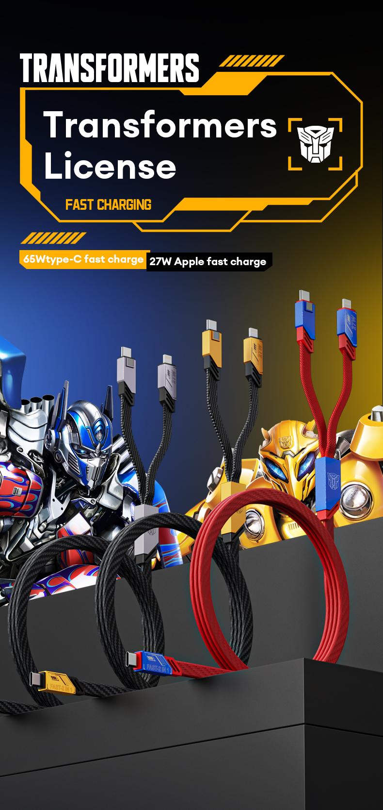 Transformers TF-A09 6A 2 in 1 Magnetic Absoption Nanodate Cable TC Interface Data Cable Compatible for Andriod And IOS