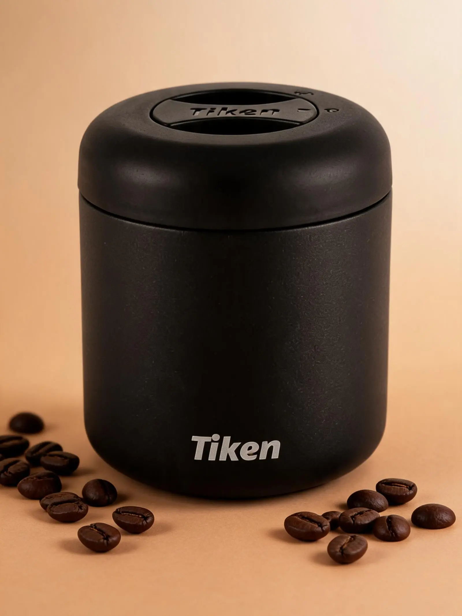 Tiken Airtight Coffee Bean Jar - BPA-Free & Electrolyzed Interior, Silicone-Sealed Double-Wall Stainless Steel Kitchen Container, UV-Blocking 660ml/830ml Multi-Size, Compact Portable Hiking 2-in-1 Coffee Bar Airtight Food Canister
