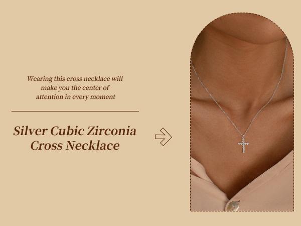 Tewiky Easter Gifts Upgraded Crown Cross Necklace for Women, Crown Cross Pendant Necklace, Non-Tarnish Faith Jewelry for Women, Christian Religious Gifts for Her Back To School