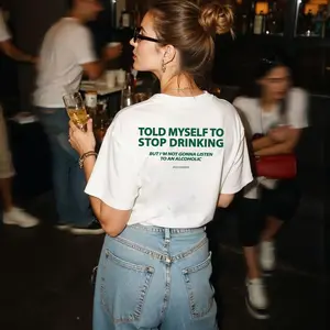 Told Myself To Stop Drinking Funny Shirt, Viral Meme Graphic Tee Hoodie, Edgy Humor Streetwear T-Shirt for Men Women, Trendy Gift for Him Her