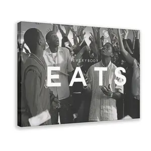 Motivational Everybody Eats Hip Hop Style Portrait for Office Living Room Bedroom Aesthetic Canvas Wall Art Print