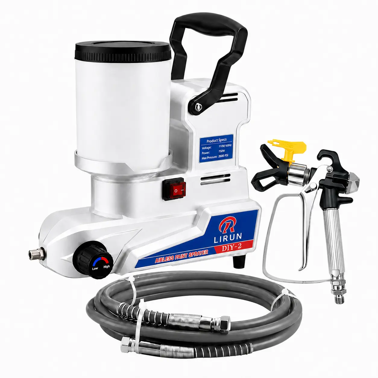 R LIRUN 800W Airless Paint Sprayer 2600PSI, 2.5L/min High Flow, 0.66Gal Tank, 3 Adjustable Speeds, 16.4ft Hose, 11Piece Accessory Kit DIYProjects