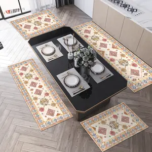 Boho Kitchen Rug Sets 4 Piece with Runner Non Slip Kitchen Rugs and Mats Washable Kitchen Mats for Floor Thick Kitchen Floor Mat Carpet Runner Rugs for Hallway Laundry Holiday Decor