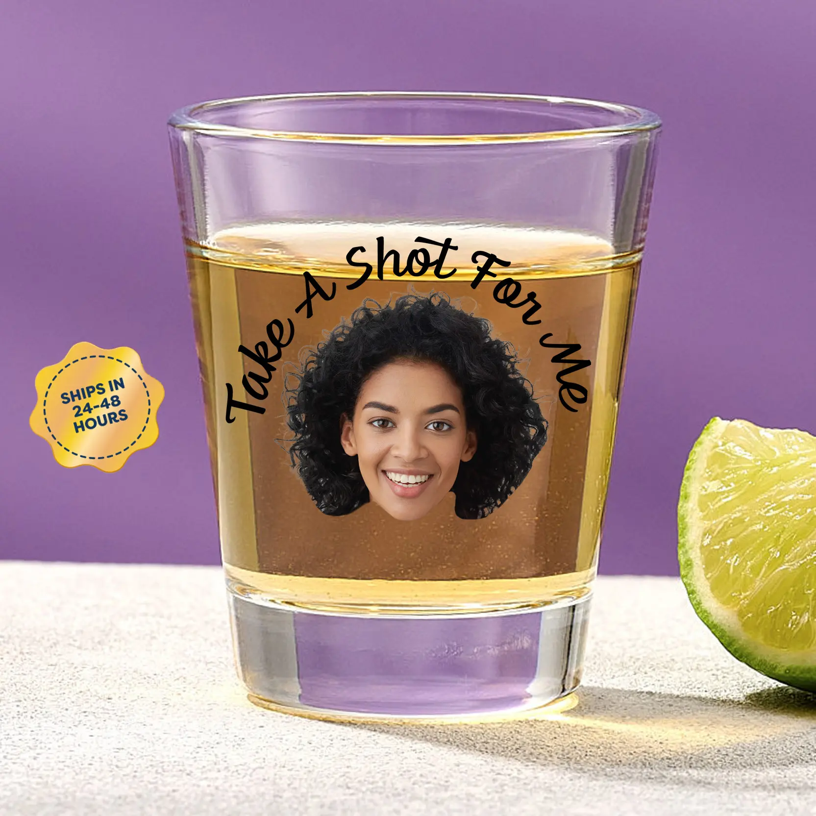 Custom Face & Text Shot Glass – Personalized Party Favor, Birthday, Wedding, Bachelorette/Bachelor Gift