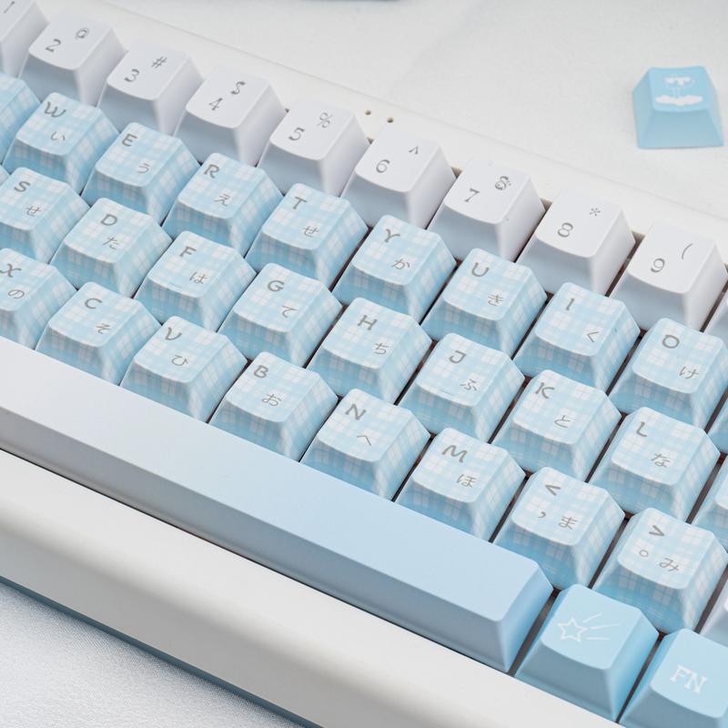 Ergonomic keycaps COOMICKEY Creamy Keycaps Set 145 Keys PBT Dye Sublimation Snowman Shape Blue Custom Keycap for 61/64/87/104/108 Cherry MX Switches ISO ANSI Layout Mechanical & Gaming Keyboard