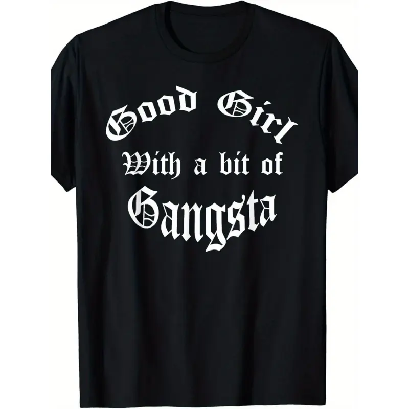 Nice Girl with a Touch of Gangster Style, Vintage English T-Shirt Oversized Graphic