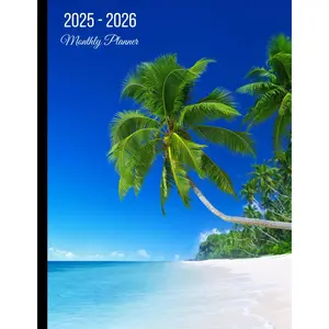 2025-2026 Monthly Planner Beach: 8.5 x 11 in Large For Women Men 2 Years Calendar Paperback – September 15, 2024