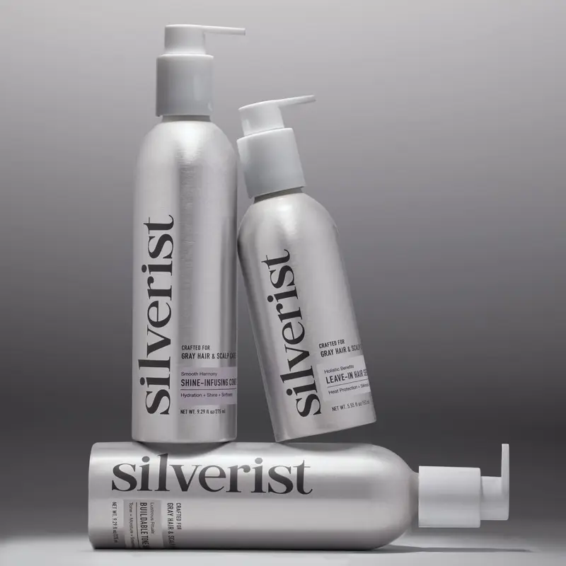 Silverist 3-Step System: Shampoo, Conditioner & Leave-In Serum. For Gray, Silver, White + Blonde tones. Hyaluronic Acid, Niacinamide + Rice Protein.