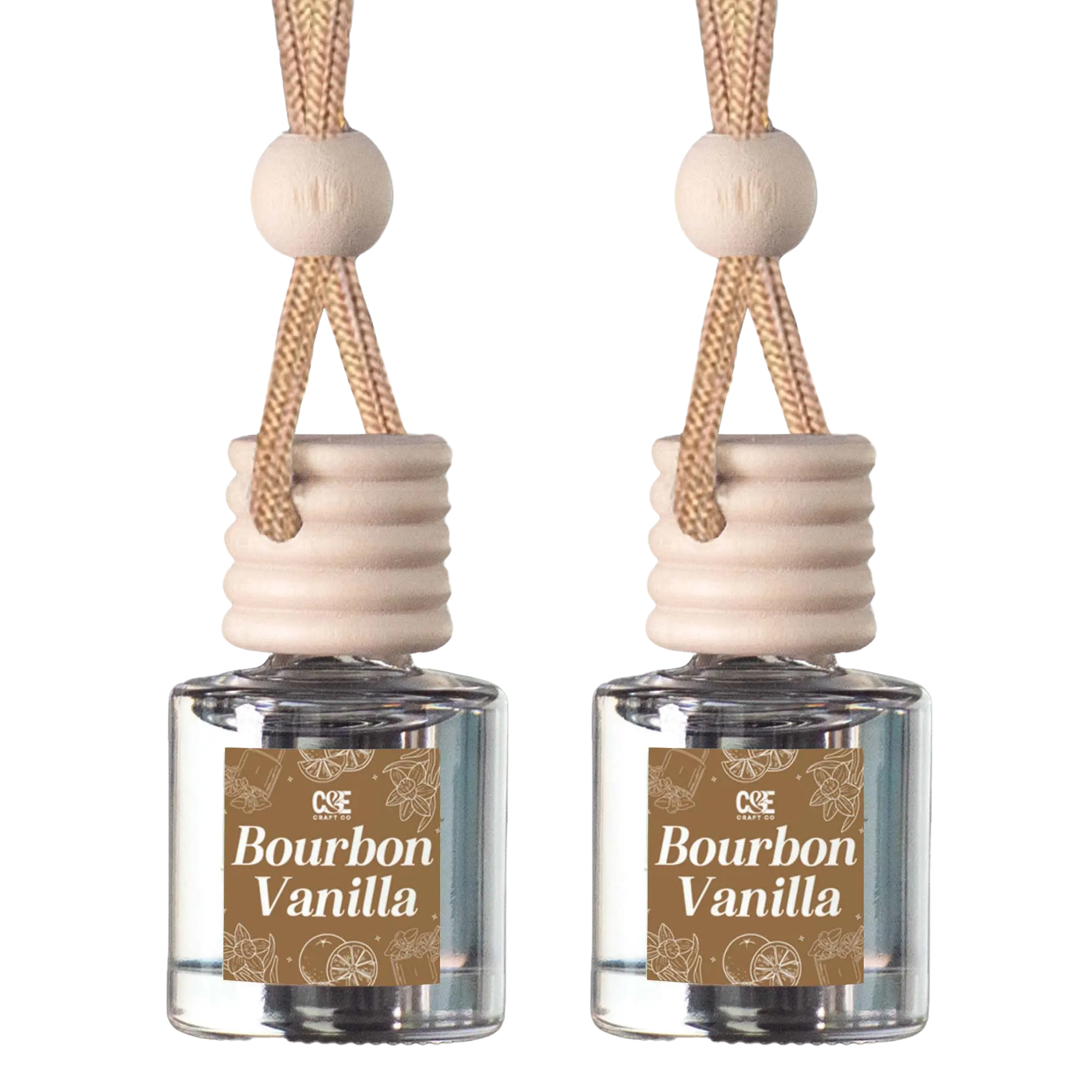 Scented Car Freshener 2-Pack - Reusable Hanging Scent Oil Diffuser, Refillable Jar Aroma Diffuser, Long-Lasting Cabin Freshness, Less Waste, Car Aroma Diffuser