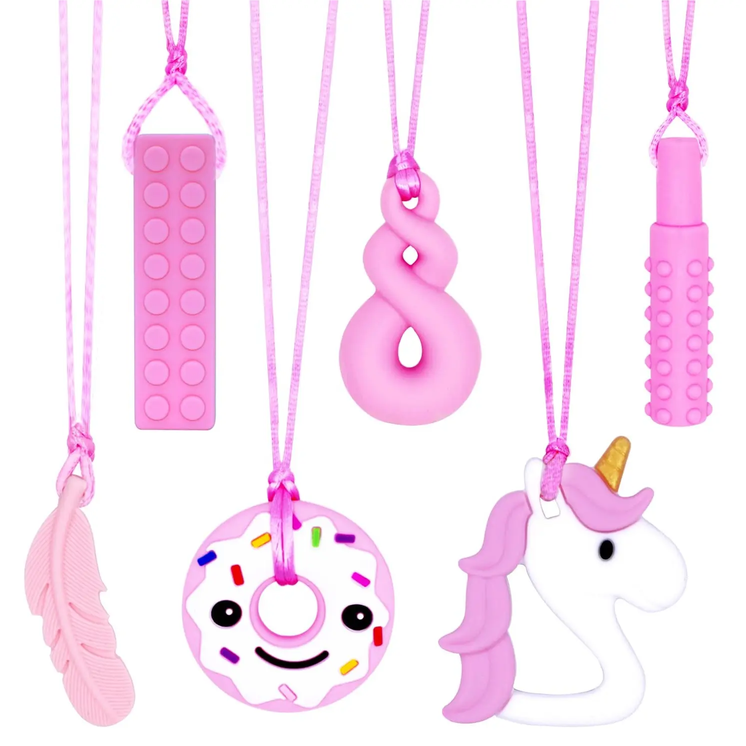 BY-FAN7 Chew Necklaces for Sensory Girls and Adults, Sensory Necklace for Kids with Autism, ADHD,SPD, Chewing, Teething or Special Needs, Oral Sensory Necklace for Kids Adult Reduce Anxiety Fidgeting