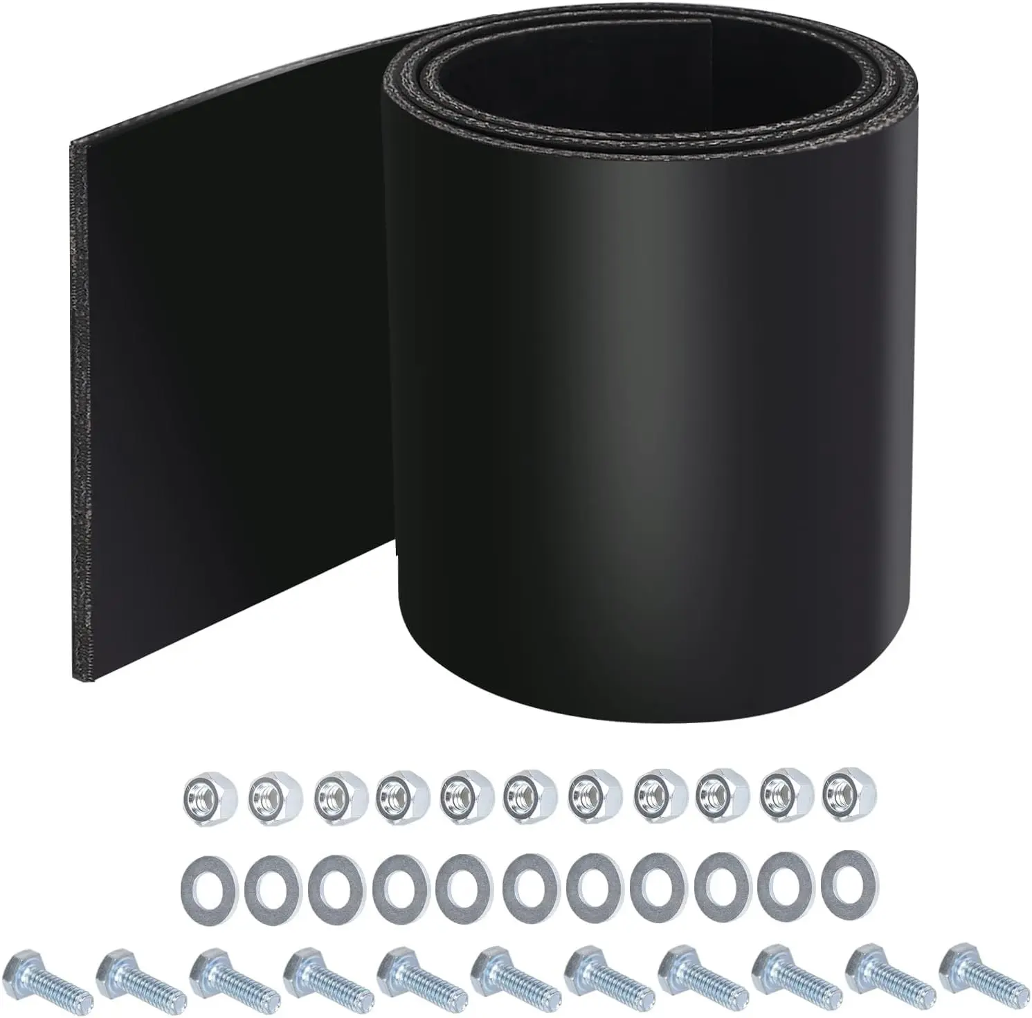 Snow Plow Blade Flap 72" x 8" x 1/4" Rubber Snow Deflector with 11 Sets Mounting Hardware for ATV/UTV Plows Fits 48" to 72" Blades Snowplow Attachments