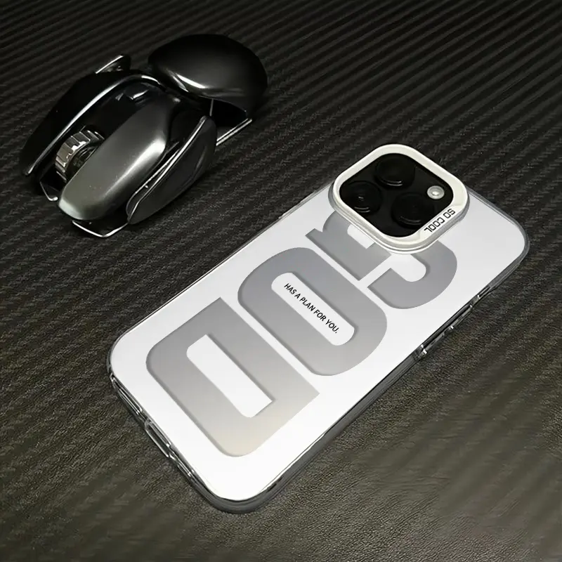 GOD Pattern TPU Laser Craft Cellphone Case, Handheld Anti-Drop Shockproof Accessory for iPhone 11-17, Samsung Galaxy S22-S25 Devices, Protection, Casing, Protective