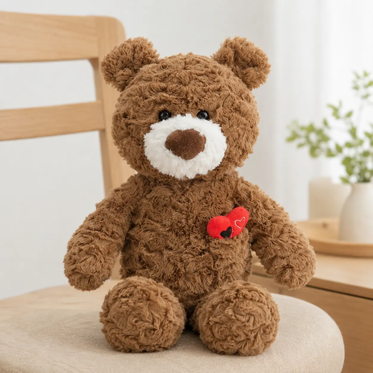 CHUBBYJOY 13in-20in Heart Plush Teddy Bear, Super Soft Fluffy Stuffed Toy, Soft Stuffed Animals Collectible, Cuddly Doll Gift for Kids, GF Gift for Special Occasions