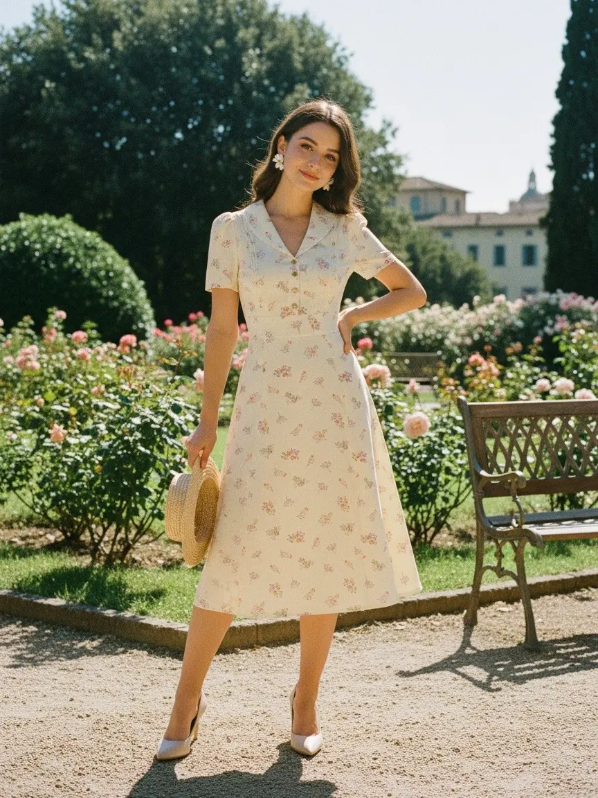 fitted floral dress with sleeves Embellished Satin Dress With Ruffled Sleeves main image 1