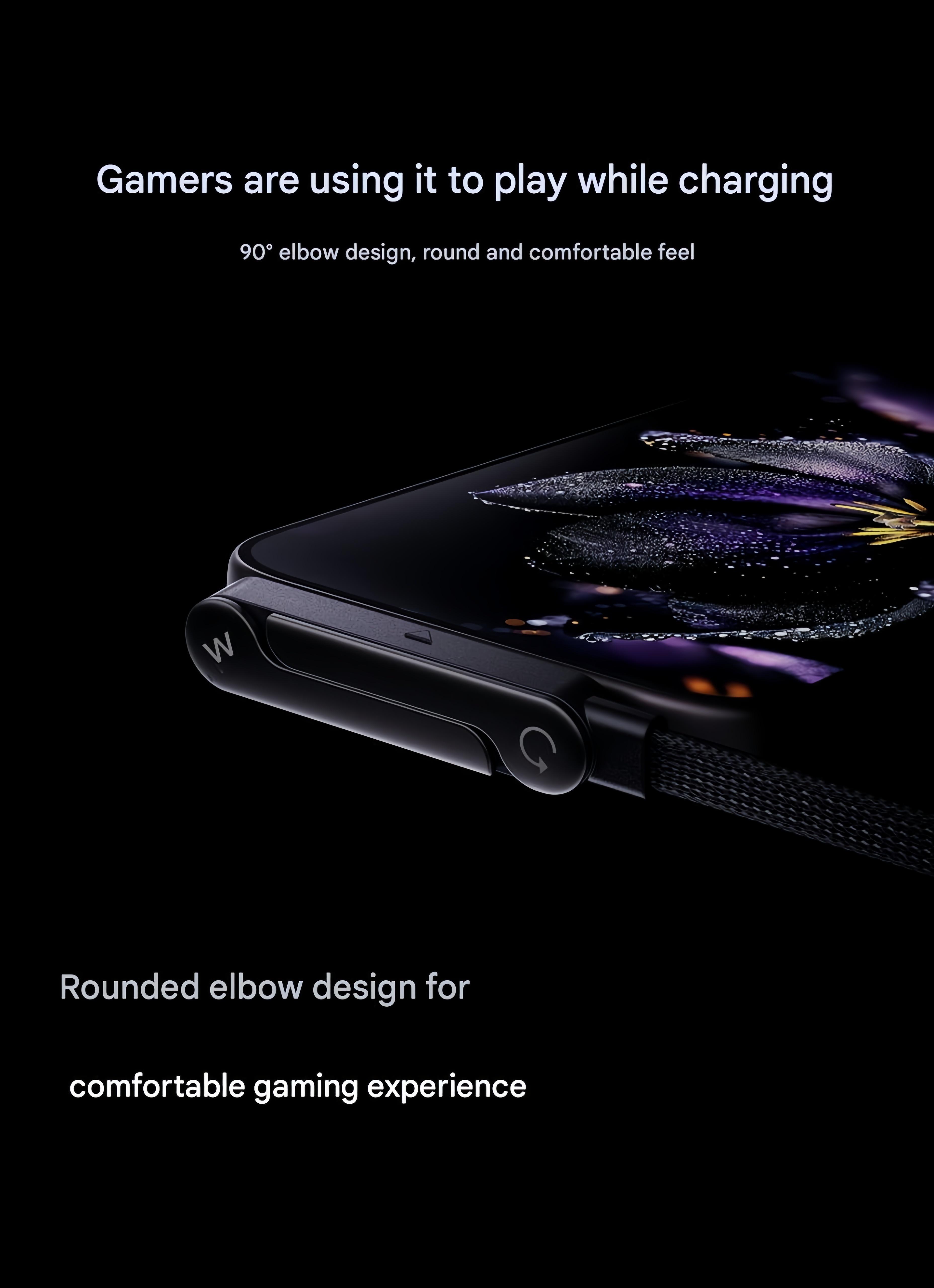 Basemo 240W Elbow Bracket Data Cable 1.5m Black for iPhone 15-17 Huawei Xiaomi Samsung Fast Charging Magnetic Phone Charger with Type-C Interface & CarPlay - Cellphone data cable Lightning charging port phone holder phonestand