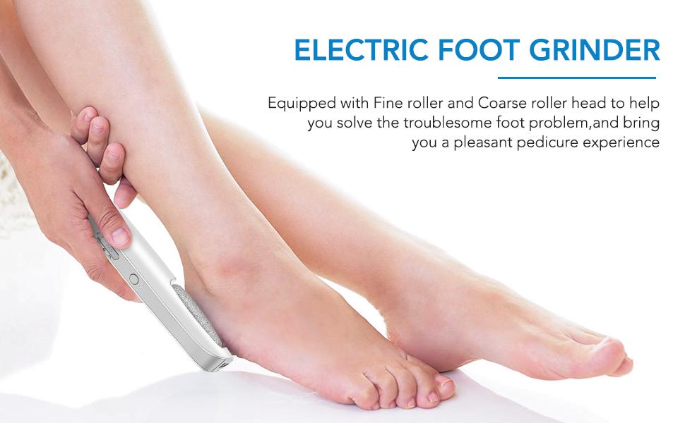 LINKEVAP Electric Feet Callus Remover,Portable Electronic Foot File Pedicure Tools,Waterproof Foot Scrubber File,Pedi Foot Care for Dead,Hard Cracked Dry Skin Manicure Nail Nail Care Cutics Nail Art