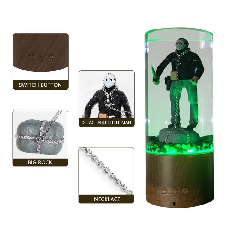 Upgraded Rotating Lighting Hydroponic Vase, Movie Decorative Water Lamp, Desktop Decorative Arrangement, Birthday and Halloween Decorations and Gifts.