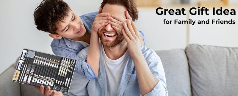 STAGEEK 37PCS Art Mechanical Pencil Set, Drafting Pencil 5 Sizes- 0.3, 0.5, 0.7, 0.9MM & 2PCS 2.0MM Mechanical Drawing Pencils with 492PCS Leads (6B 4B 2B HB 2H 4H Color) for Artist Sketching Drawing