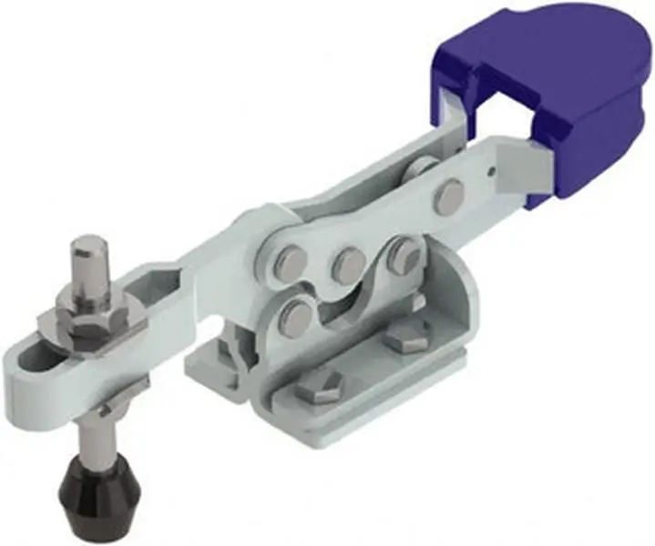 Gibraltar GIB-D-235UR Manual Hold Down Toggle Clamp - 1 Clamp, 750lb Holding Capacity, Heavy-Duty Clamping, Horizontal Handle, 55° Handle Movement, 90° Bar Opening, U-Bar Design, Flanged Base, Zinc-Plated Steel Construction