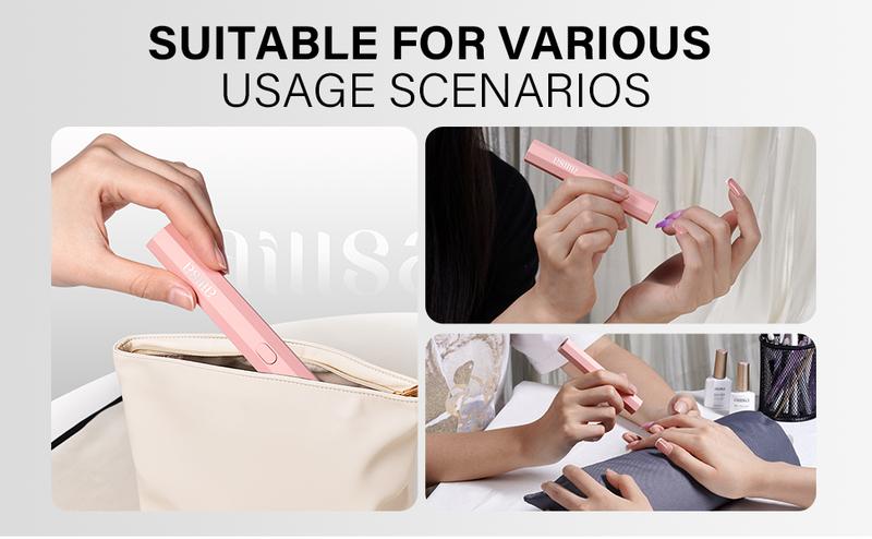 AILLSA Handheld UV Light for Gel Nails, Flash Cure LED Nail Lamp, Mini Portable Cordless for Fast Drying Home Salon for Fast Nail Extension,Rhinestone Glue Decoration,Gel Nail Strips at Home,Travel