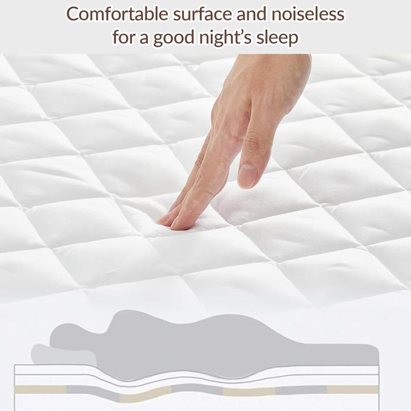 Raybee Waterproof Mattress Cover, Waterproof Mattress Protector with 6''-16'' Deep Pockets,Soft Cooling Waterproof Mattress Pad,  fitted sheet for Bedroom, Collage Dorm,Hotel