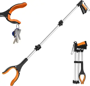 43" Extra Long Grabber Tool, Foldable Grabbers for Elderly Grab It Reaching Tool with Rotating Jaw +Magnets, 4" Wide Claw Opening Reacher Grabber Pickup Tool, Grabber Reacher Tool Heavy Duty rewkcy