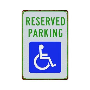 Handicap Reserved Parking Metal Sign 8x12 Inch Aluminum Posters for Parking Lot Home Dorm Decor