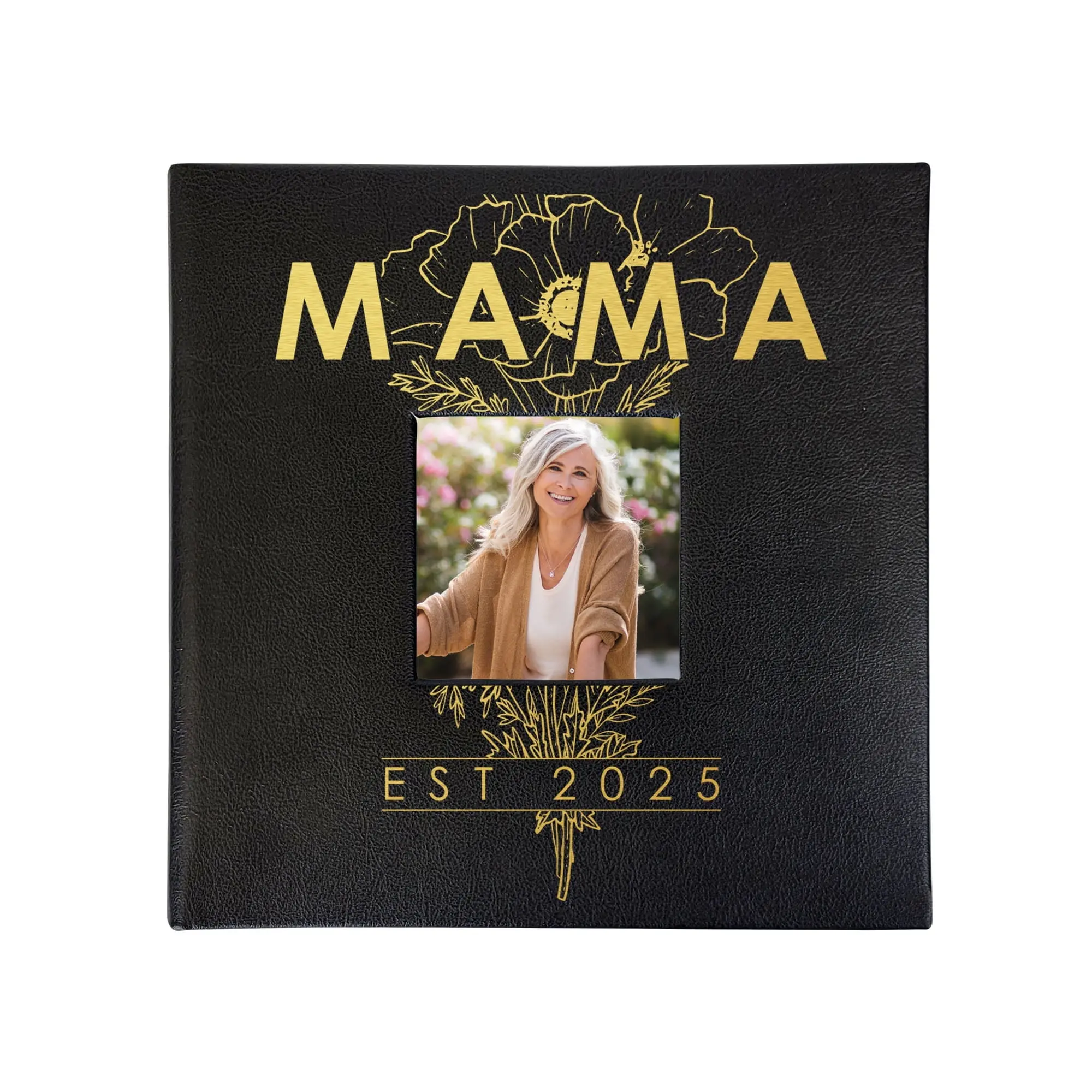Mama EST. 2025 Floral Photo Album â€“ Personalized 200-Photo Motherhood Keepsake