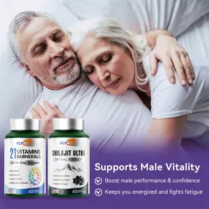 Flynew Shilajit Ultra & 21 All-in-One Vitamins Bundle - 120 Capsules with 85+ Trace Minerals & Pure Himalayan Organic Resin for Optimal Health Support - Fitness, Healthcare