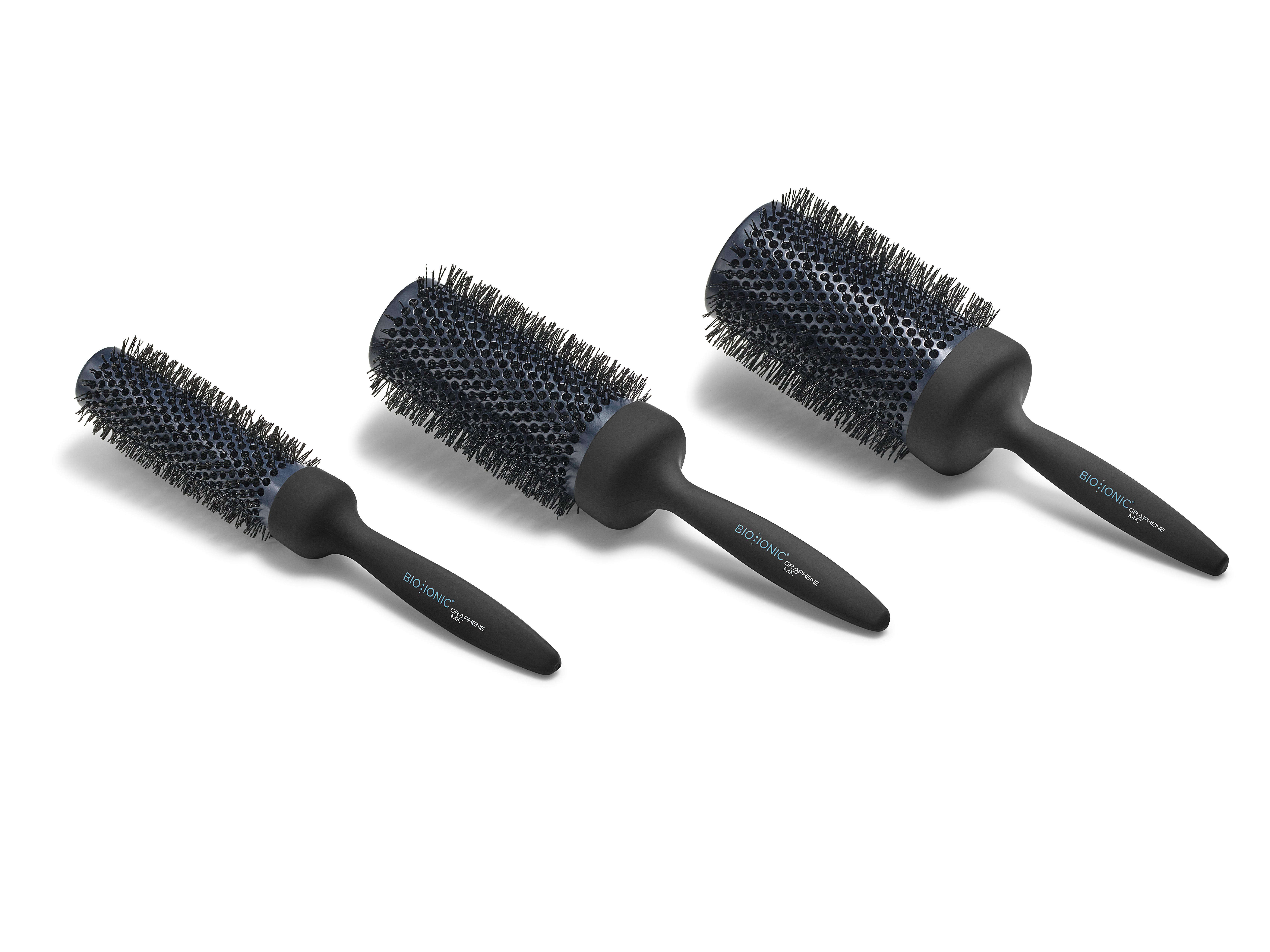 BIO IONIC OFFICIAL: Graphene MX Thermal Styling Brush - Prevents Frizz with Moisturizing Heat, For Smoother, Healthier Hair, For All Hair Types