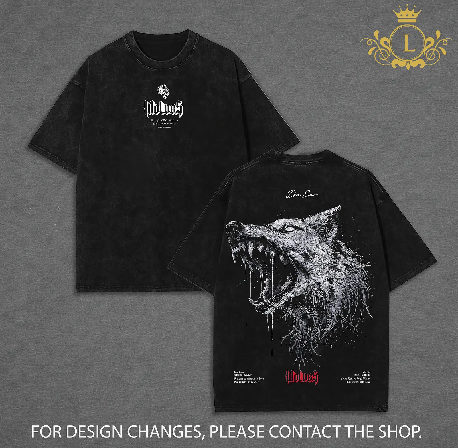 Darc Fenrir "Side By Side" Premium Tee in Black - Gym & Fitness Streetwear American Fitness Graphic Premium Tee Oversized Incredibly Soft 100% Cotton for Everyday Wear