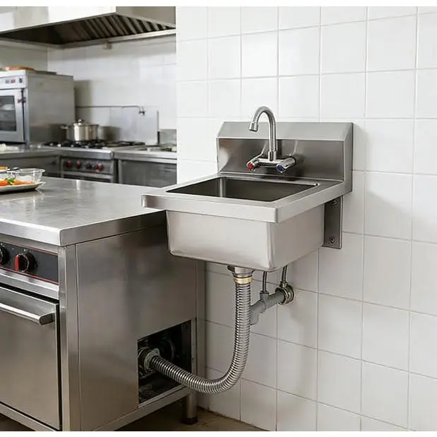 Stainless Steel Commercial Utility Sink - All-Inclusive Hand Wash Solution with Swivel Faucet, 3-Side Backsplash, Drain Kit, 17x15x13" Size, Wall Mount or Drop-In for Restaurants, Kitchens