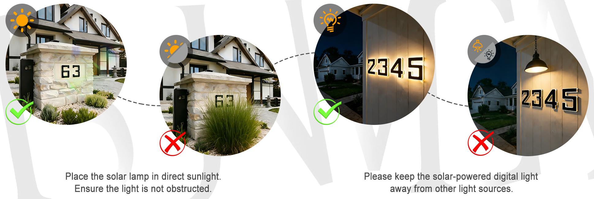 ISUNMEA Solar-Powered 6.7inch Address Sign Lighting for Residential Address Identification Address Plaques for House LED Illuminated Waterproof Outside Address Sign 3500K Warm White LED Modern Solar Powered LED Numbers for Yard, Street, Door, Outside ISUNMEA Solar-Powered 6.7inch Address Sign Lighting for Residential Address Identification Address Plaques for House LED Illuminated Waterproof Outside Address Sign 3500K Warm White LED Modern Solar Powered LED Numbers for Yard, Street, Door, Outside