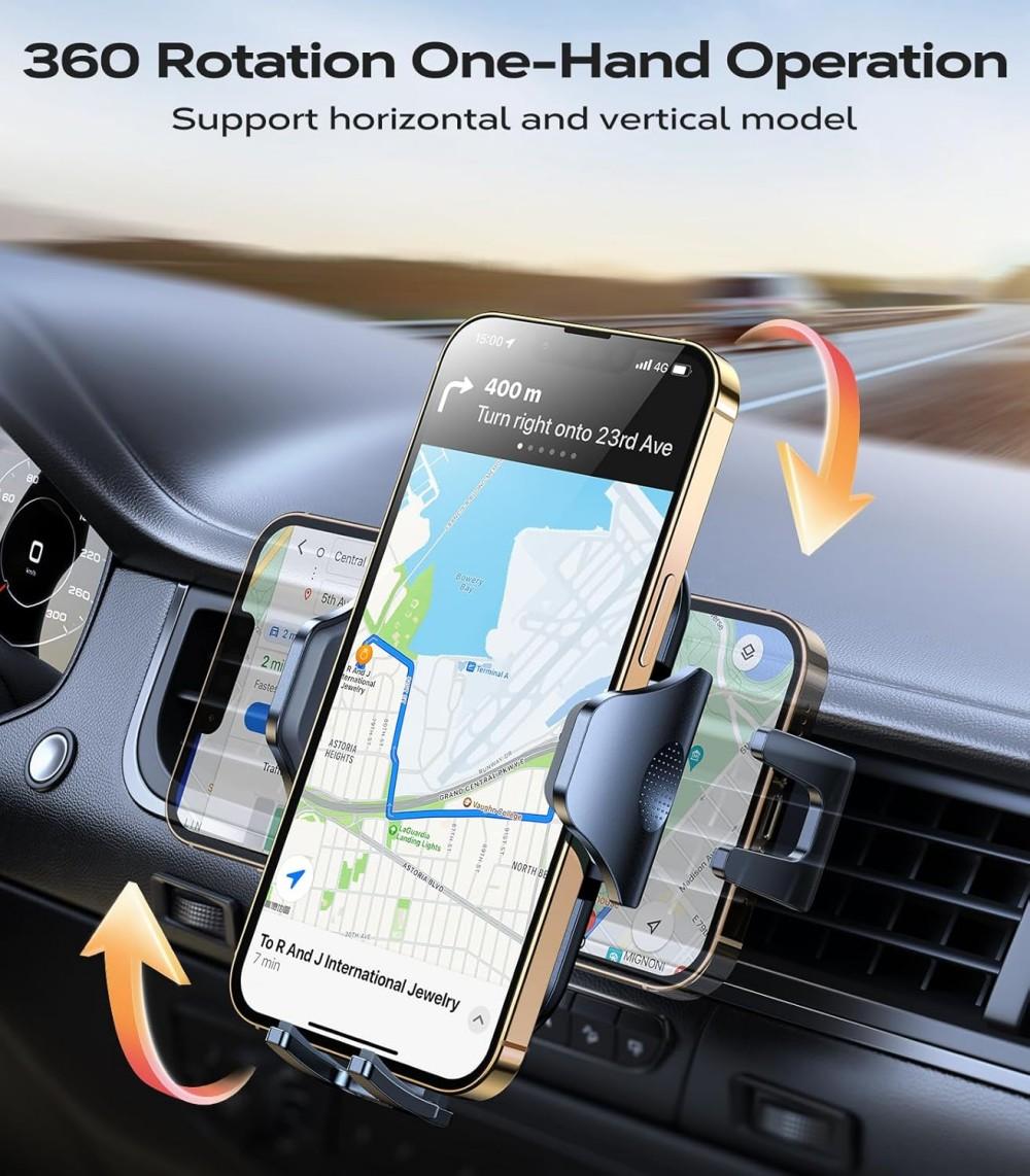 360° Rotation Navigation Holder Carbon Fiber Car Air Vent Clip On Phone Mount, One-Touch Release, Shockproof Phone Holder Stand, Universal Fit for iPhone 11-17 Series Samsung S20-S24 Series Google Pixel 4-7 Series All 4-7" Smartphones 360° Rotation Navigation Holder Carbon Fiber Car Air Vent Clip On Phone Mount, One-Touch Release, Shockproof Phone Holder Stand, Universal Fit for iPhone 11-17 Series Samsung S20-S24 Series Google Pixel 4-7 Series All 4-7" Smartphones