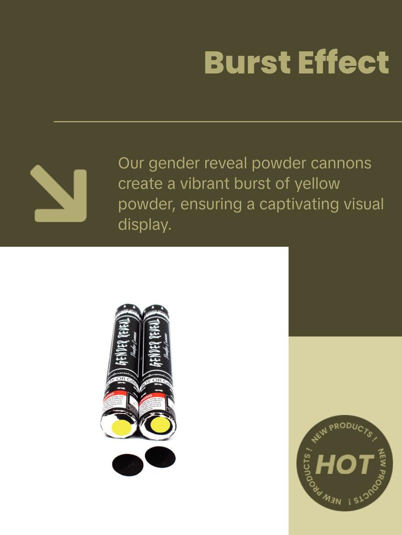 12" Yellow Gender Reveal Powder Cannon Kit