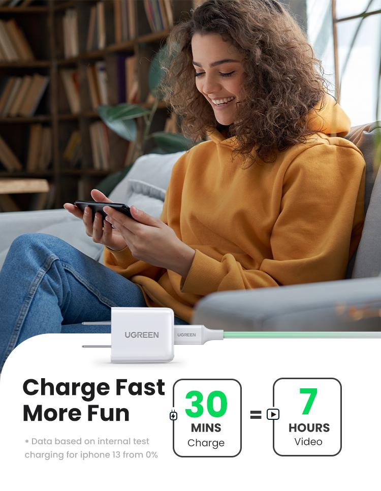 UGREEN PD20W USB C Charger Block , Fast Charging Block, Type C Wall Charger, Compatible with Apple iPhone 17/16/15/14/13, Galaxy S25, Google Pixel 9, iPad omg, TikTokShopHolidayHaul