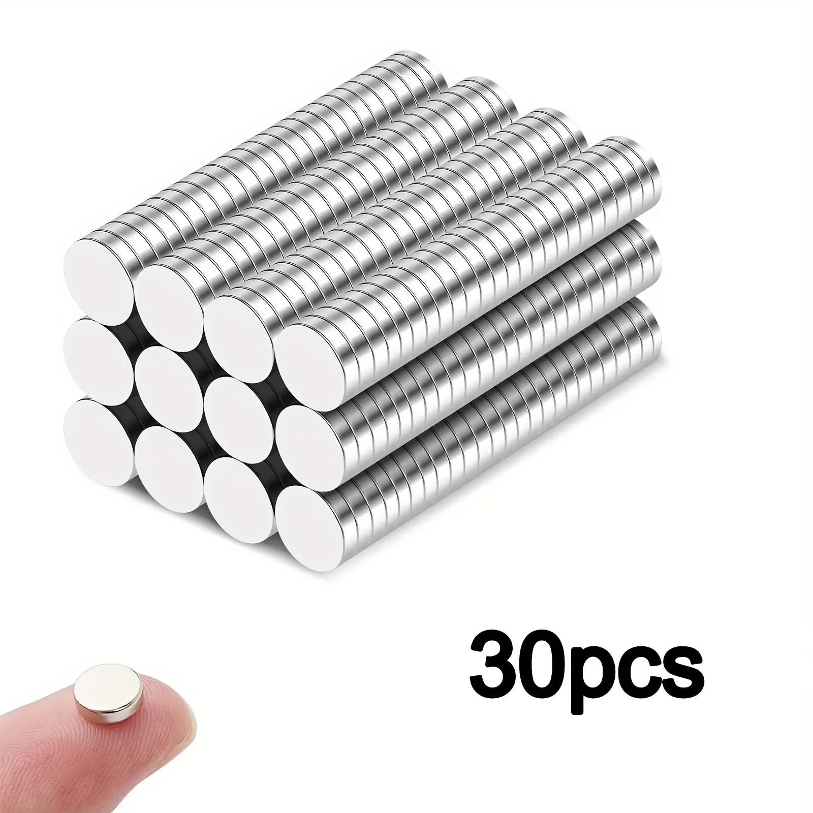 Mini Fridge Magnets Set, 30 Pieces 10x2mm, Ideal for Crafts, Office Use, Refrigerator, Versatile Design, Universal Application, Magnetic Item