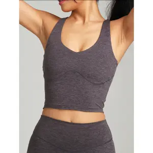 Dream Heather V Neck Tank - Heather Charcoal