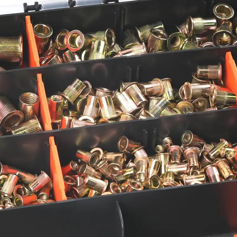 Rivet Nut Tool Kit, 16-Inch Rivnut Tool with 15 Metric & SAE Mandrels and Rivet Nut Gun, 200pcs Rivnut Tool Kit Assortment, Nutsert Tool Kit with Carrying Case